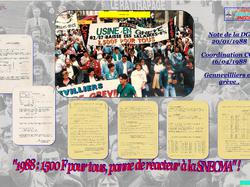 Exposition de la lutte des 1500 Frs pour tous à SNECMA en 1988